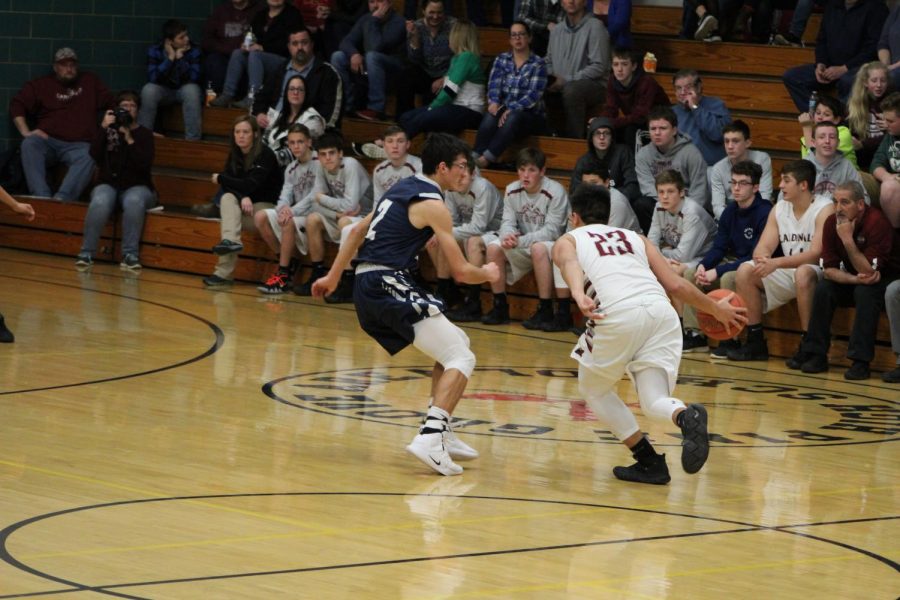 Dawson Ibarra trying to drive pass the Tamaqua defender.