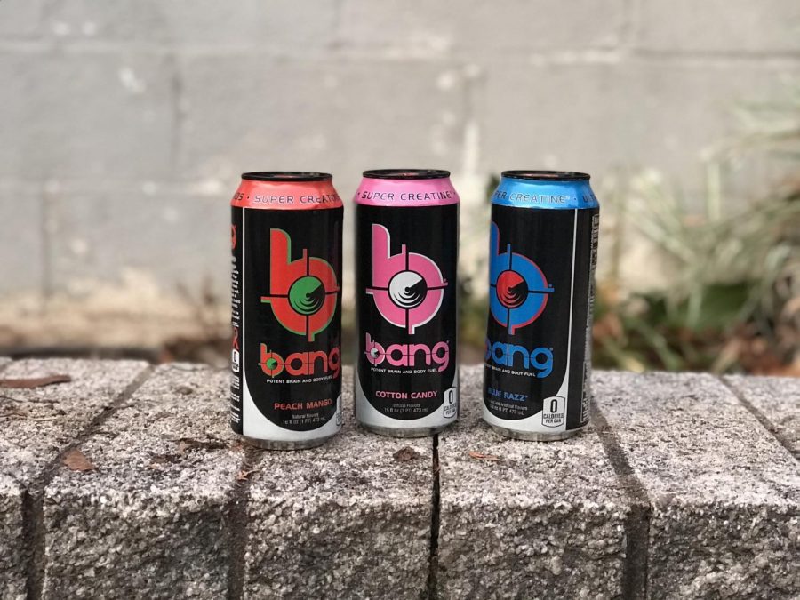 Bangs flavors include Peach Mango, Cotton Candy, and Blue Razz.