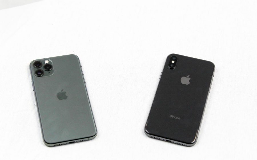 The iPhone 11 Pro (left) and the iPhone XS (right) side by side