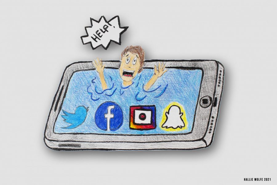 Student is drowning in social media water.