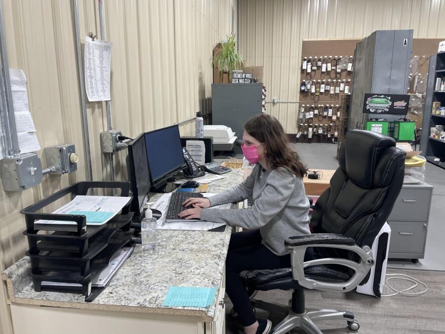 Shyla Brown, Sophomore, learning the ropes at Royal Forklift in Pine Grove, PA.