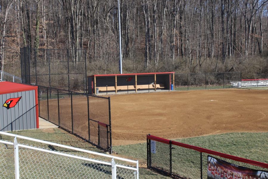 The Pine Grove Area softball field ,Susan Y. Stump Field, being prepared for the season to get started.